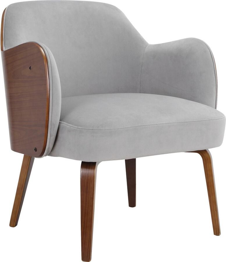 OTTO products Loungestoel Eleena fauteuil woonkamer Stof van gerecycled polyester poten van peppelhout zithoogte 47 cm (1 stuk) - Foto 4