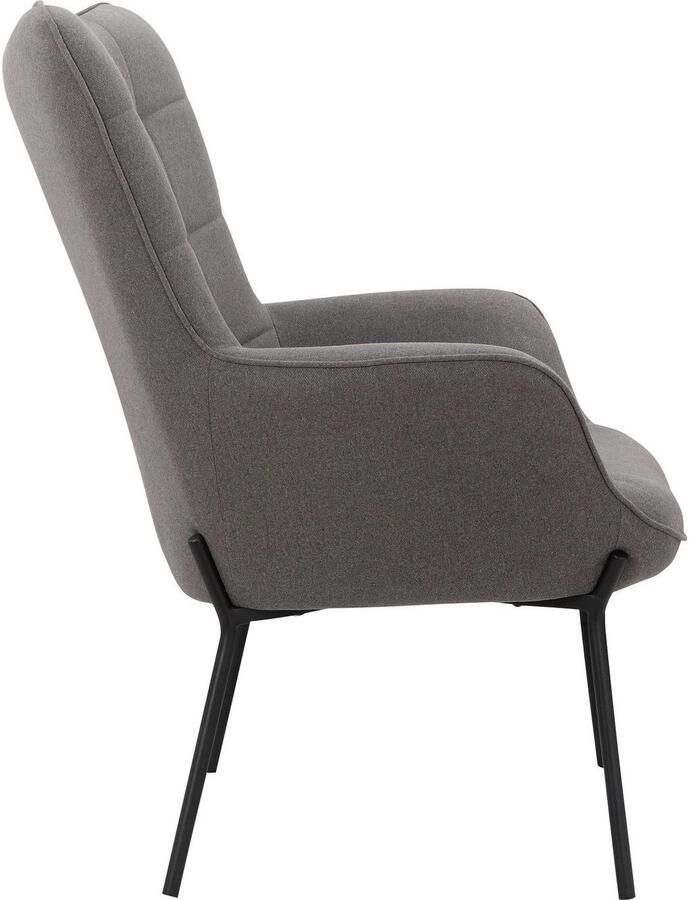 OTTO products Loungestoel Luukas ovale stoel met metalen poten Stof gerecycled polyester zacht verdikte zitting en rugleuning zithoogte 46 cm (1 stuk) - Foto 5