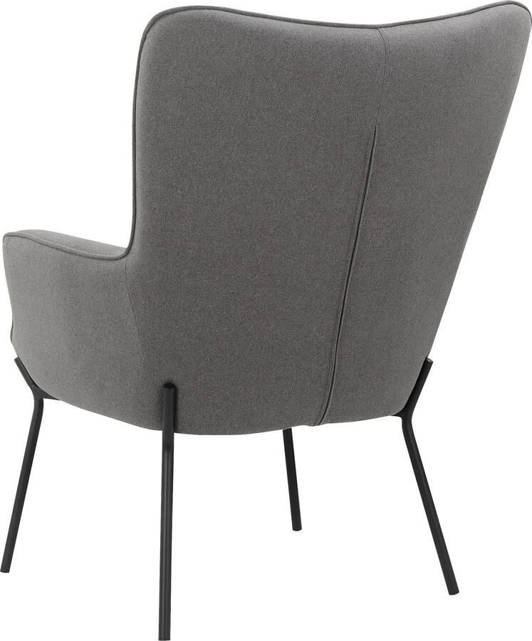 Home affaire Loungestoel Luukas ovale stoel met metalen poten Stof gerecycled polyester zacht verdikte zitting en rugleuning zithoogte 46 cm (1 stuk) - Foto 4