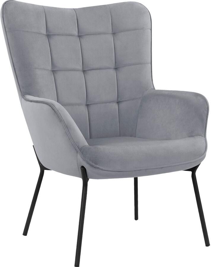 OTTO products Loungestoel Luukas ovale stoel met metalen poten Stof gerecycled polyester zacht verdikte zitting en rugleuning zithoogte 46 cm (1 stuk) - Foto 4