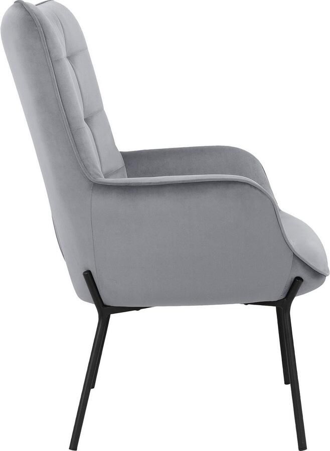 OTTO products Loungestoel Luukas ovale stoel met metalen poten Stof gerecycled polyester zacht verdikte zitting en rugleuning zithoogte 46 cm (1 stuk) - Foto 6