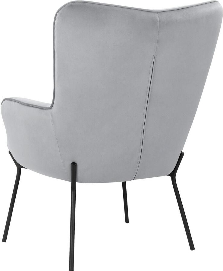 OTTO products Loungestoel Luukas ovale stoel met metalen poten Stof gerecycled polyester zacht verdikte zitting en rugleuning zithoogte 46 cm (1 stuk) - Foto 3