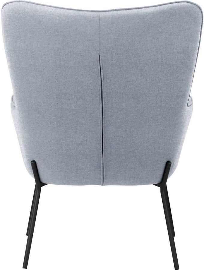 OTTO products Loungestoel Luukas ovale stoel met metalen poten Stof gerecycled polyester zacht verdikte zitting en rugleuning zithoogte 46 cm (1 stuk) - Foto 6
