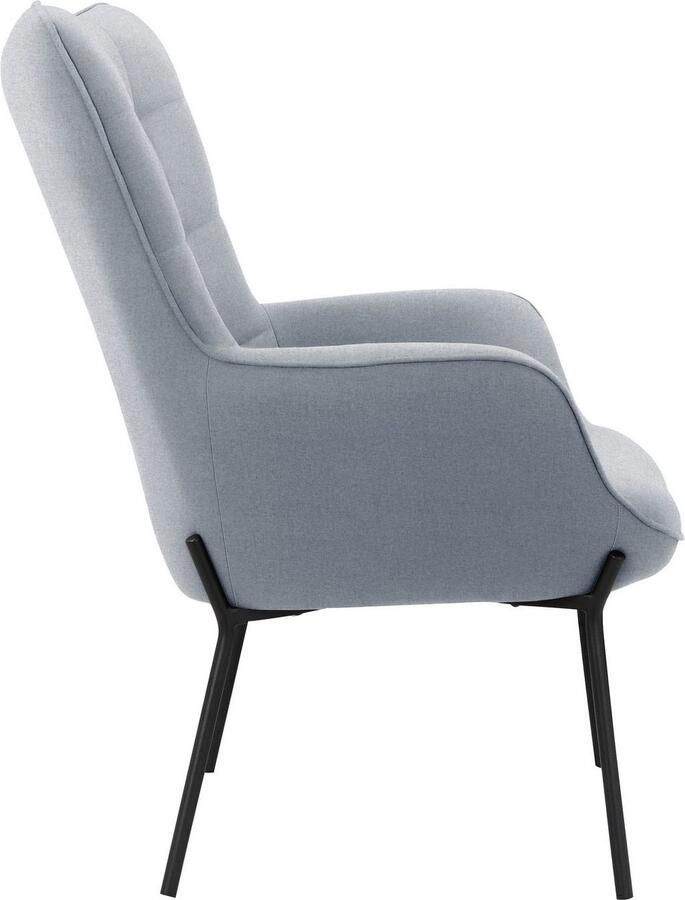 Home affaire Loungestoel Luukas ovale stoel met metalen poten Stof gerecycled polyester zacht verdikte zitting en rugleuning zithoogte 46 cm (1 stuk) - Foto 6