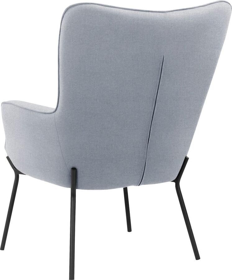 Home affaire Loungestoel Luukas ovale stoel met metalen poten Stof gerecycled polyester zacht verdikte zitting en rugleuning zithoogte 46 cm (1 stuk) - Foto 4