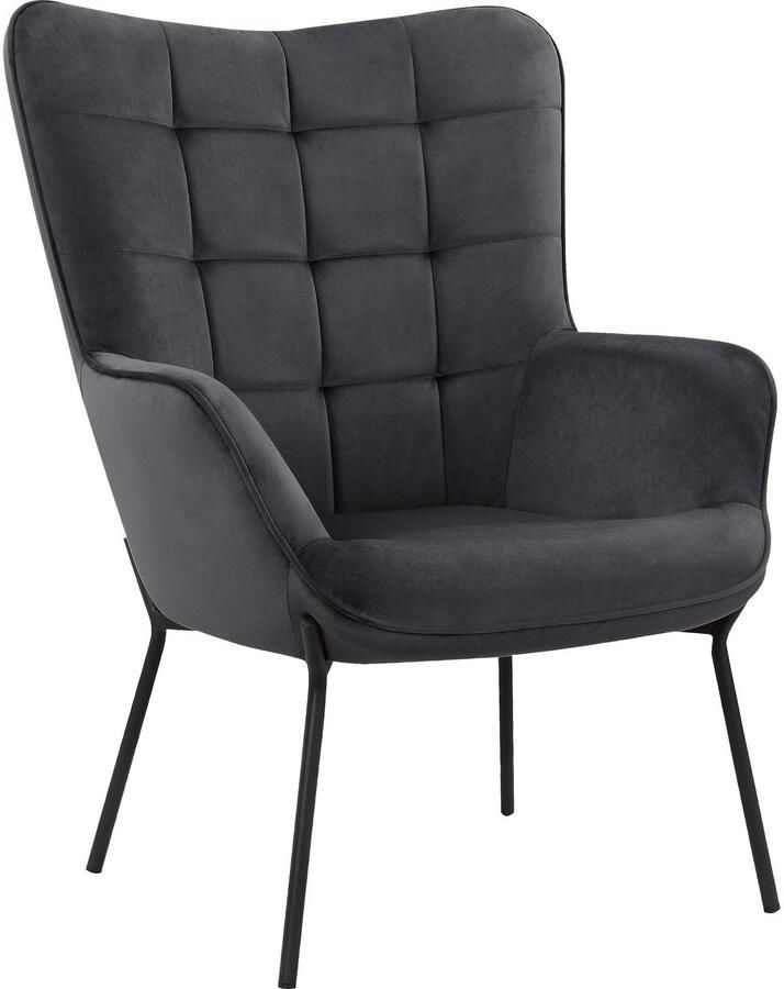 OTTO products Loungestoel Luukas ovale stoel met metalen poten Stof gerecycled polyester zacht verdikte zitting en rugleuning zithoogte 46 cm (1 stuk) - Foto 4