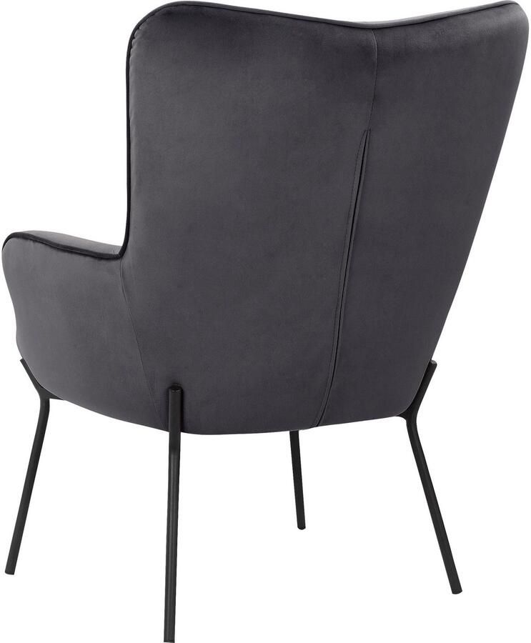 OTTO products Loungestoel Luukas ovale stoel met metalen poten Stof gerecycled polyester zacht verdikte zitting en rugleuning zithoogte 46 cm (1 stuk) - Foto 3