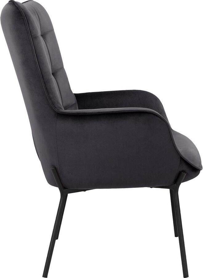 OTTO products Loungestoel Luukas ovale stoel met metalen poten Stof gerecycled polyester zacht verdikte zitting en rugleuning zithoogte 46 cm (1 stuk) - Foto 6