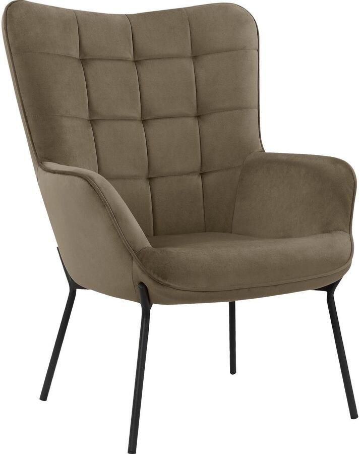 OTTO products Loungestoel Luukas ovale stoel met metalen poten Stof gerecycled polyester zacht verdikte zitting en rugleuning zithoogte 46 cm (1 stuk) - Foto 4