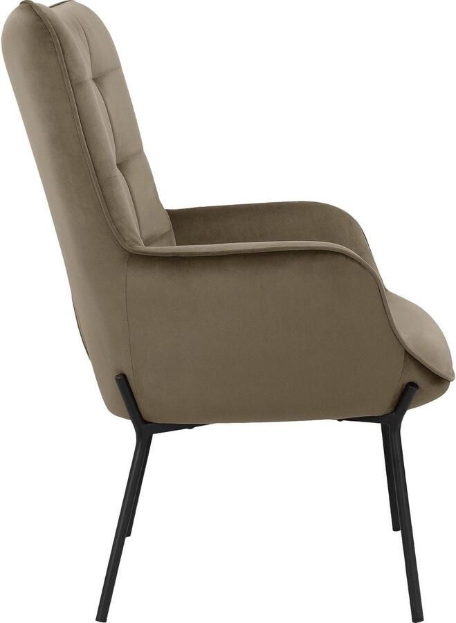 OTTO products Loungestoel Luukas ovale stoel met metalen poten Stof gerecycled polyester zacht verdikte zitting en rugleuning zithoogte 46 cm (1 stuk) - Foto 6