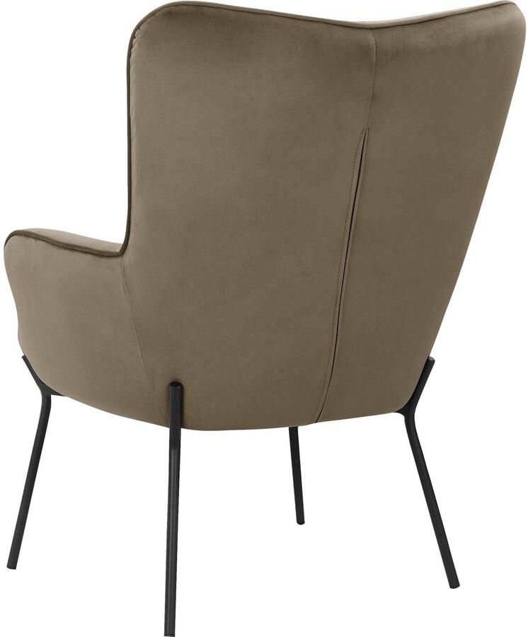 OTTO products Loungestoel Luukas ovale stoel met metalen poten Stof gerecycled polyester zacht verdikte zitting en rugleuning zithoogte 46 cm (1 stuk) - Foto 3
