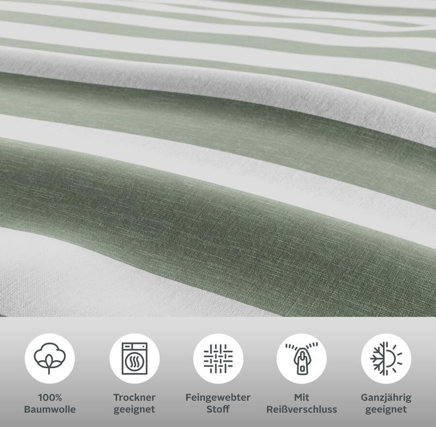 OTTO products Tweezijdig te gebruiken overtrekset Bigstripe 100% biokatoen gots-gecertificeerd streepdesign in mêlee-look (2-delig)