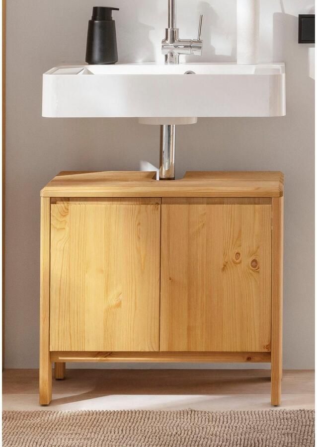 OTTO products Wastafelonderkast Jorrick Breedte 60 cm grenen met bio olie was behandeld sifonuitsparing - Foto 8