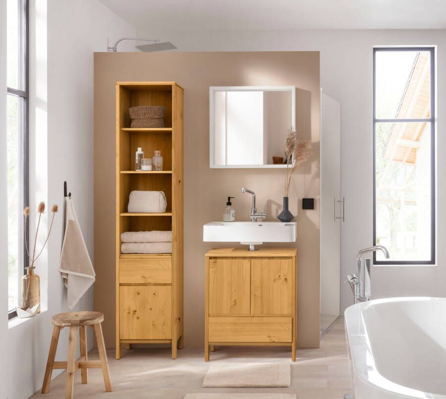 OTTO products Wastafelonderkast Jorrick Breedte 60 cm grenen met bio olie was behandeld sifonuitsparing - Foto 7