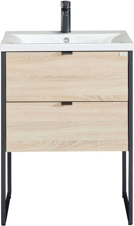 OTTO products Wastafelonderkast Netta Wastafelmeubel badkamermeubel in breedte 60 cm metaal inclusief wasbak