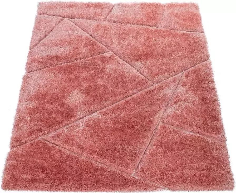 Paco Home Hoogpolig vloerkleed Palma 334 Hoogpolige shaggy met effectgaren voor lichte glans 3D-design