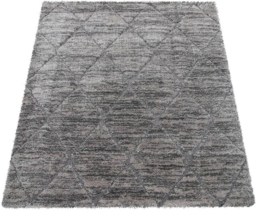 Paco Home Hoogpolig vloerkleed Ponto 824 geometrisch design woonkamer