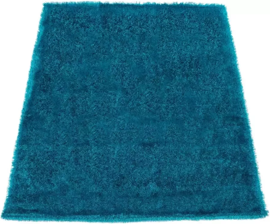 Paco Home Elegant Vloerkleed Shaggy Hoogpolig Effen Pluizig Glanzend Turkoois 160x230 cm - Foto 2