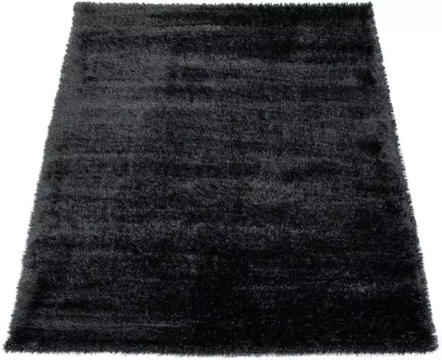 Paco Home Elegant Vloerkleed Shaggy Hoogpolig Effen Pluizig Glanzend In Antraciet 160x230 cm - Foto 2