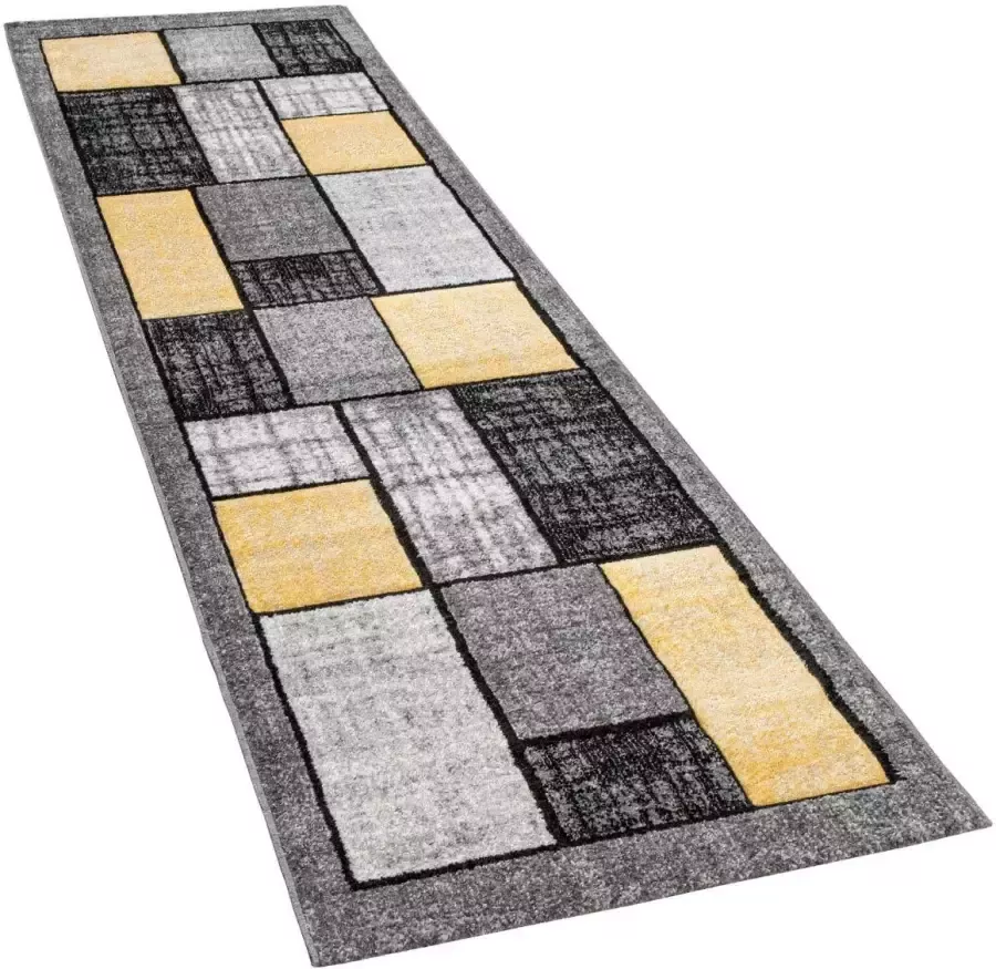 Paco Home Loper Pattern 125 Tapijtloper korte pool modern patchworkdesign ideaal in de hal & slaapkamer
