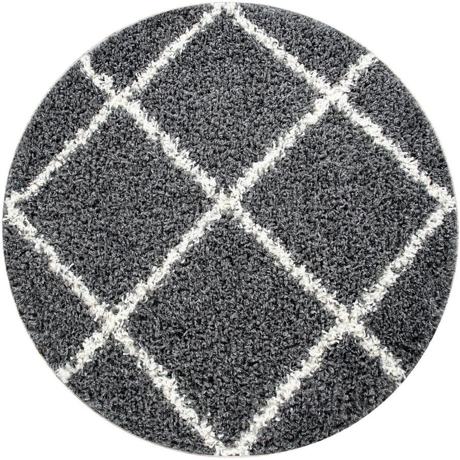 Paco Home Hoogpolig vloerkleed Kalmar 441 Scandinavisch design ruitmotief zacht & behaaglijk - Foto 3