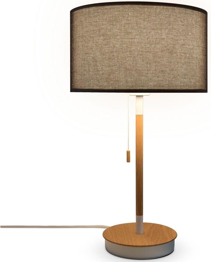 Paco Home Tafellamp EK CA UNI COLOR Nacht met schakelaar stoffen lamp vintage Scandinavisch