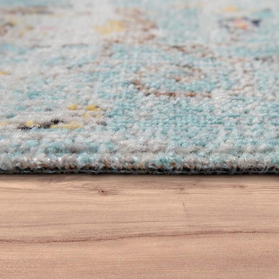 Paco Home Buiten Vloerkleed Modern Oosterse Print Terrasvloerkleed Weerbestendig Turquoise Ø 160 cm Rund - Foto 3