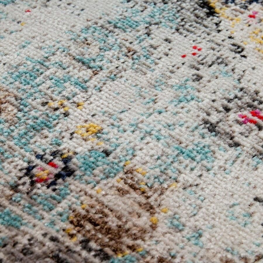 Paco Home Buiten Vloerkleed Modern Oosterse Print Terrasvloerkleed Weerbestendig Turquoise Ø 160 cm Rund - Foto 4