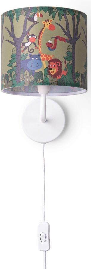 Paco Home Wandlamp Diamond 638 Lamp kinderkamer âˆ…18cm jungle dier-motief kabel 3m E14 - Foto 4
