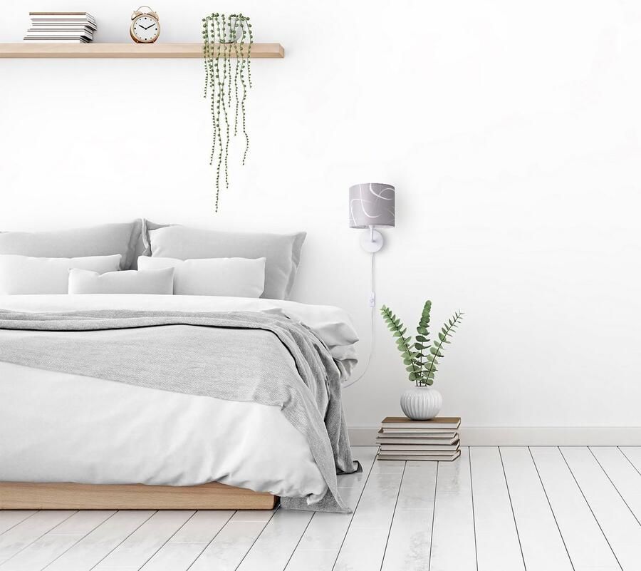 Paco Home Wandlamp Luca Tribal Woonkamer moderne wandlamp met kap stof abstract retro E14 - Foto 2