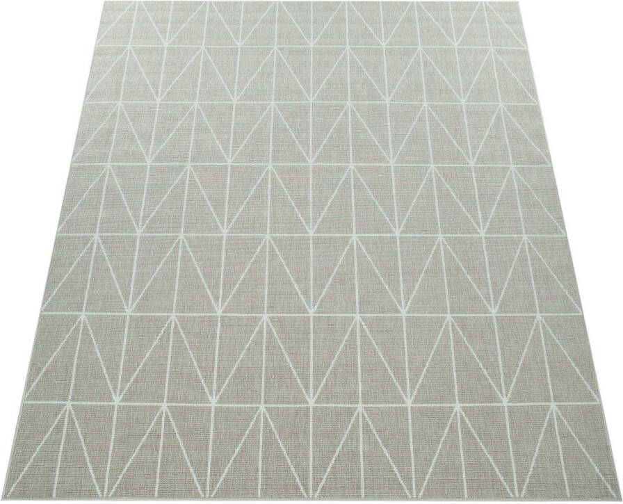 Paco Home Vloerkleed Brugge 224 Platweefsel modern geometrisch motief geschikt voor binnen en buiten