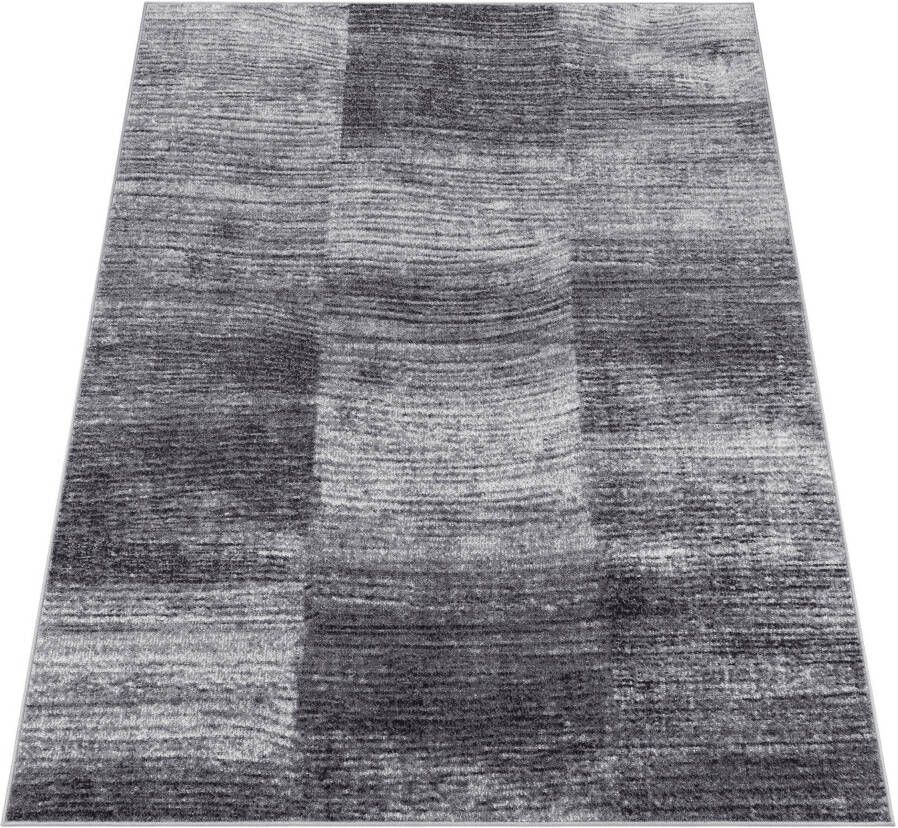 Paco Home Designervloerkleed Modern Woonkamervloerkleden Laagpolig Ruitpatroon Gemêleerd Grijs Zwart 60x100 cm - Foto 5