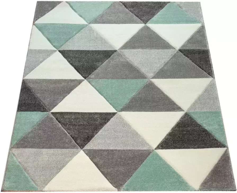 Paco Home Vloerkleed Lara 276 Korte pool modern geometrisch design pastelkleuren met de hand gemaakte gesneden reliëfpatroon ideaal in de woonkamer & slaapkamer - Foto 2