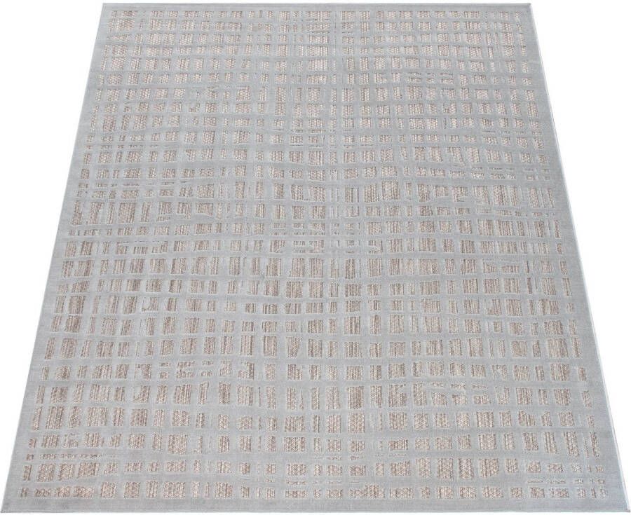 Paco Home Vloerkleed voor binnen en buiten voor balkon en terras platweefsel 3D-blokkenpatroon grijs 80x150 cm - Foto 2