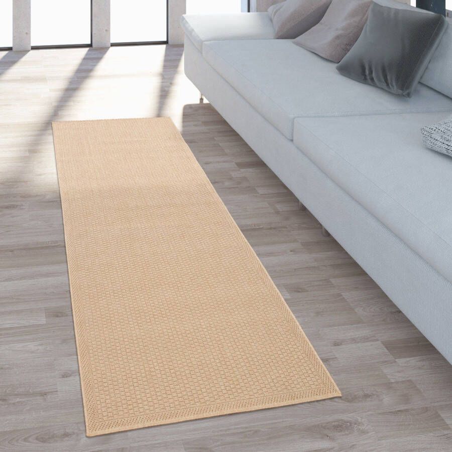Paco Home Vloerkleed Timber 125 Platweefsel sisal look ook als loper geschikt voor binnen en buiten