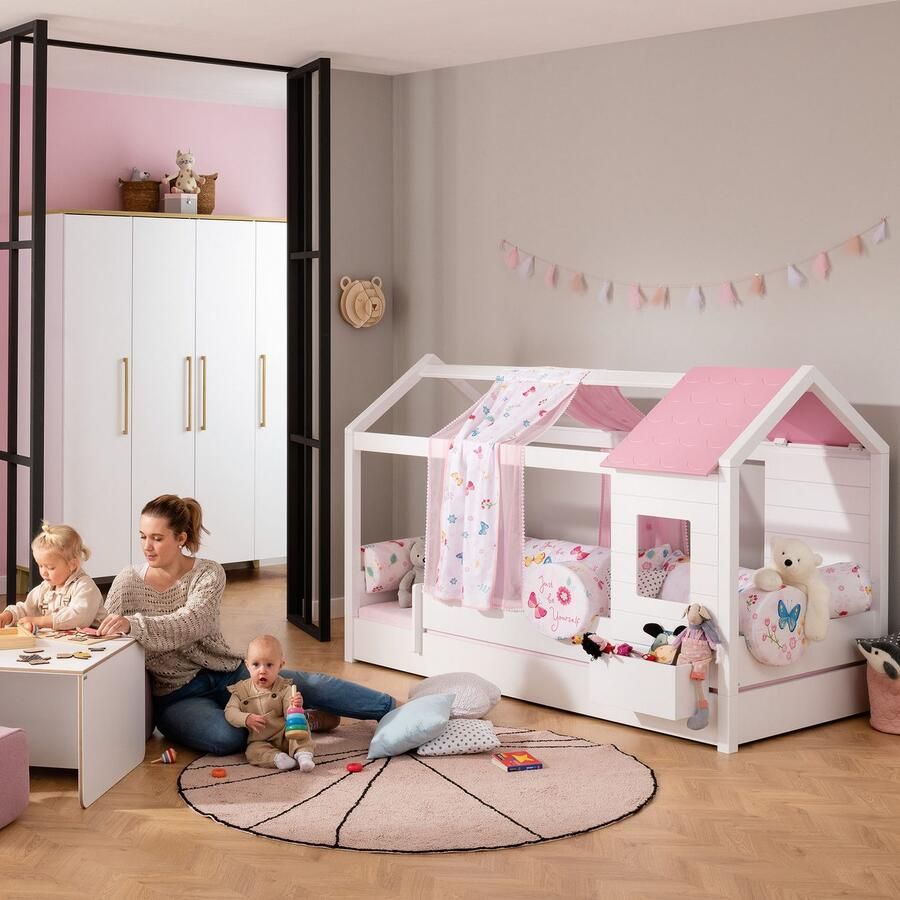 PAIDI Kinderwelten Huisbed TINY HOUSE met valbescherming individueel aanpasbaar hoogwaardig afgewerkt