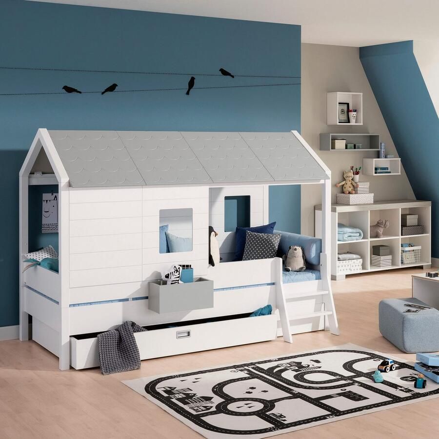 PAIDI Kinderwelten Huisbed TINY HOUSE Speelbed met valbeveiliging individueel aanpasbaar