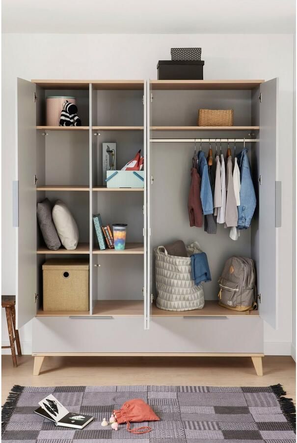 PAIDI Kinderwelten Kledingkast Fiene kinder kledingkast veel ruimte en opslagruimte met legplanken en kledingstang ook ideaal voor de tienerkamer - Foto 4