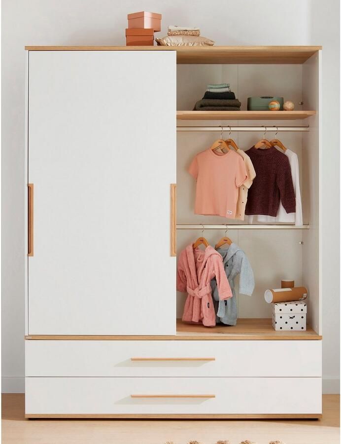 PAIDI Kinderwelten Kledingkast YOLANDA 2T2S breed Schuifdeuren met hoogwaardige aluminium rails 2 lades - Foto 4