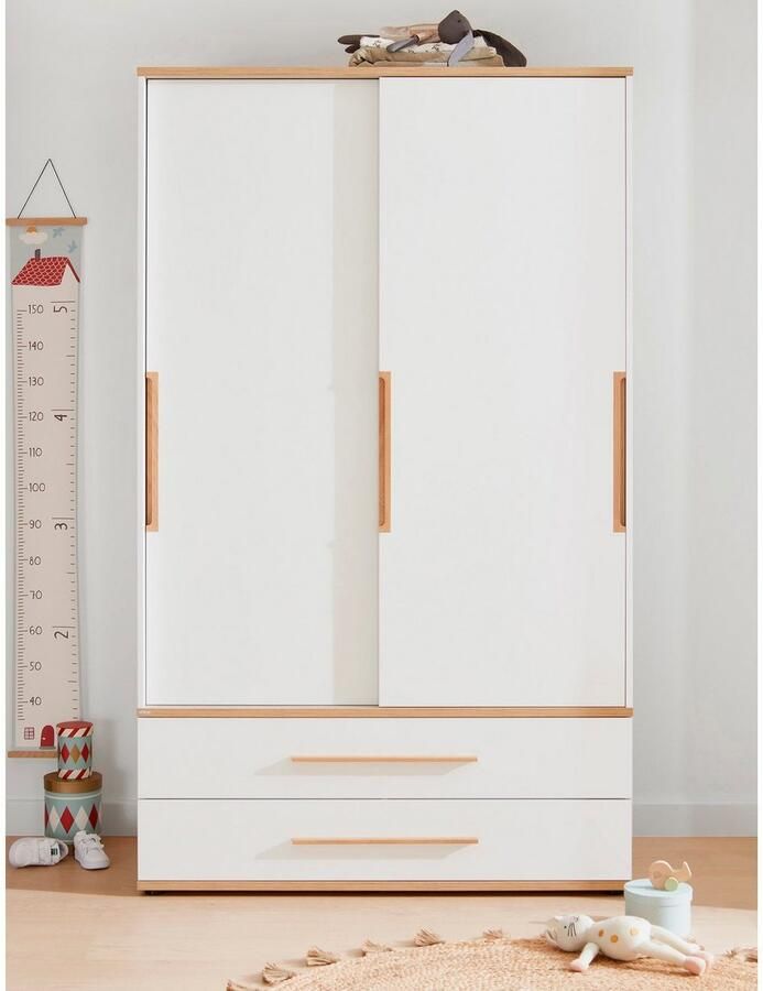 PAIDI Kinderwelten Kledingkast YOLANDA 2T2S smal Schuifdeuren met hoogwaardige aluminium rails 2 lades - Foto 4