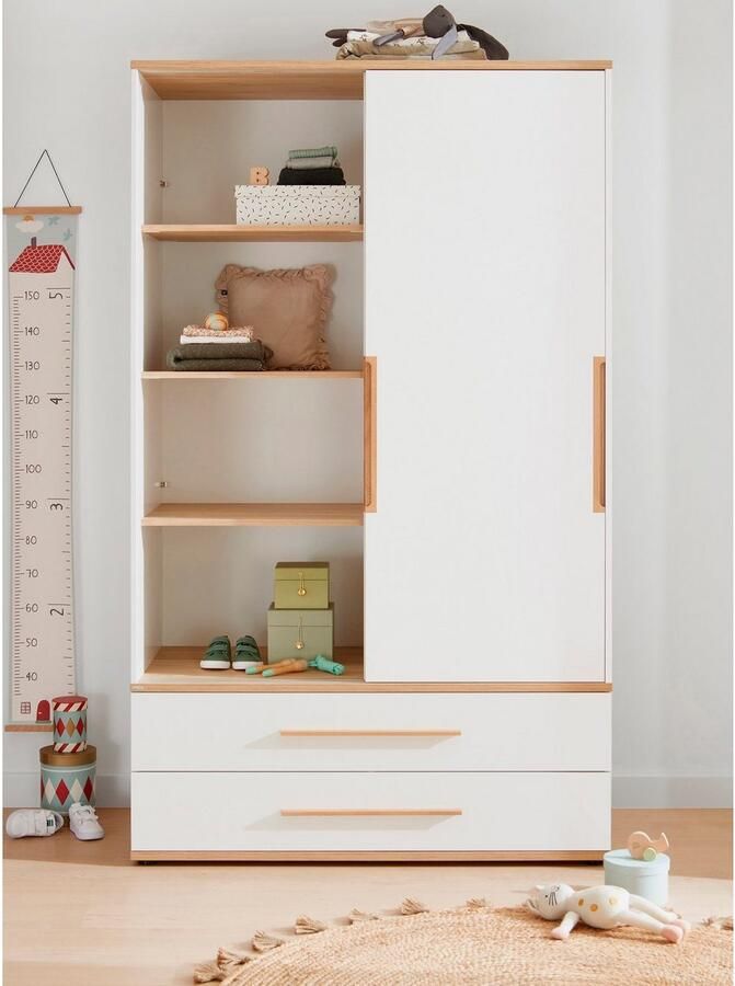 PAIDI Kinderwelten Kledingkast YOLANDA 2T2S smal Schuifdeuren met hoogwaardige aluminium rails 2 lades - Foto 6