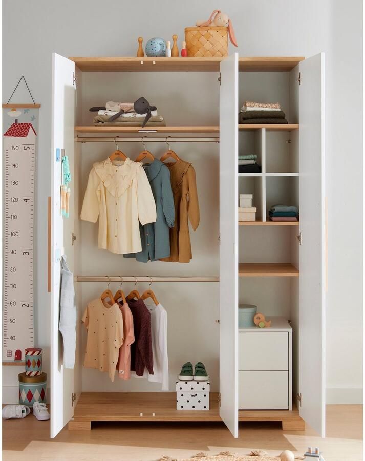 PAIDI Kinderwelten Kledingkast YOLANDA 3T enorm veel ruimte met veel legplanken en kledingstangen