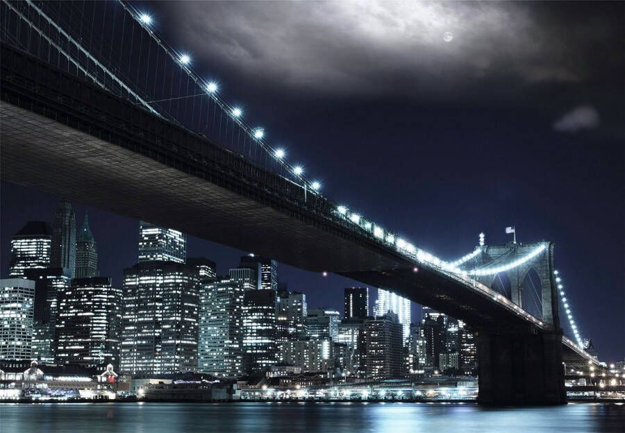 Papermoon Fotobehang Brooklin Bridge by night - Foto 2