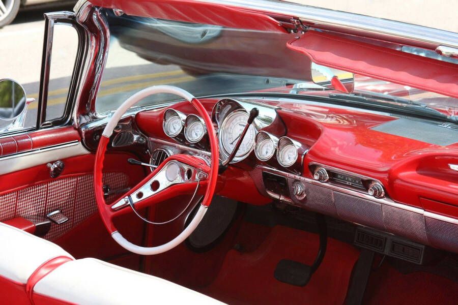 Papermoon Fotobehang Cabrio auto-interieur Vliesbehang eersteklas digitale print