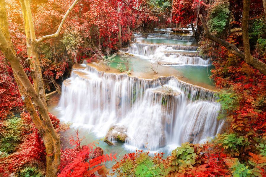 Papermoon Fotobehang Huay Mae open haard Autumn Waterfall - Foto 1