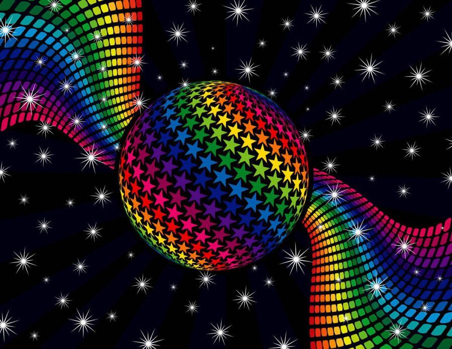 Papermoon Fotobehang Rainbow Disco Dance Vliesbehang eersteklas digitale print - Foto 1