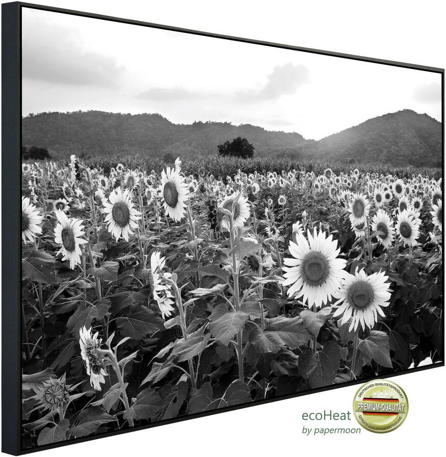 Papermoon Infraroodverwarming Zonnebloemenveld zwart & wit zeer aangename stralingswarmte - Foto 6