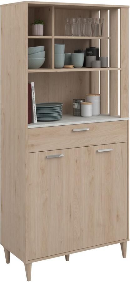 Parisot Buffetkast Galatee met 2 deuren & 1 lade eikdecor wit - Foto 4