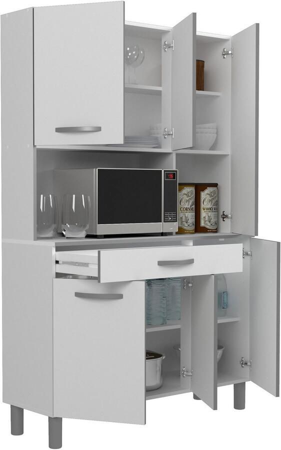 Parisot Buffetkast Season 22 gemaakt in Europa veel opbergruimte 6 deuren planken en werkblad lade ideaal voor kleine ruimtes (1 stuk) - Foto 3