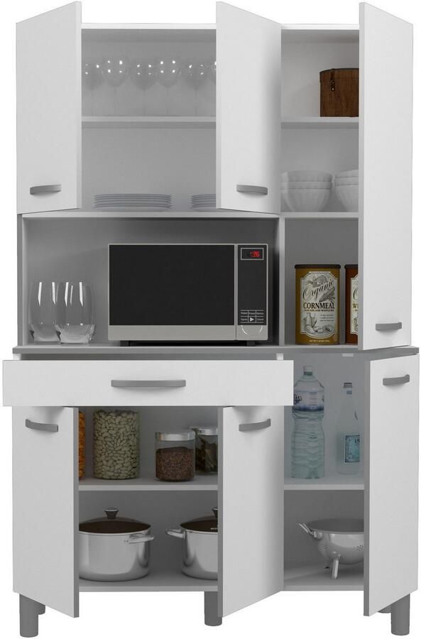 Parisot Buffetkast Season 22 gemaakt in Europa veel opbergruimte 6 deuren planken en werkblad lade ideaal voor kleine ruimtes (1 stuk) - Foto 2